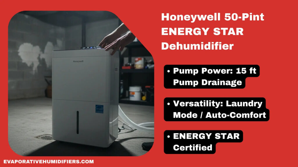 honeywell 50 pint energy star dehumidifier for basement - tested by evaporativehumidifiers.com