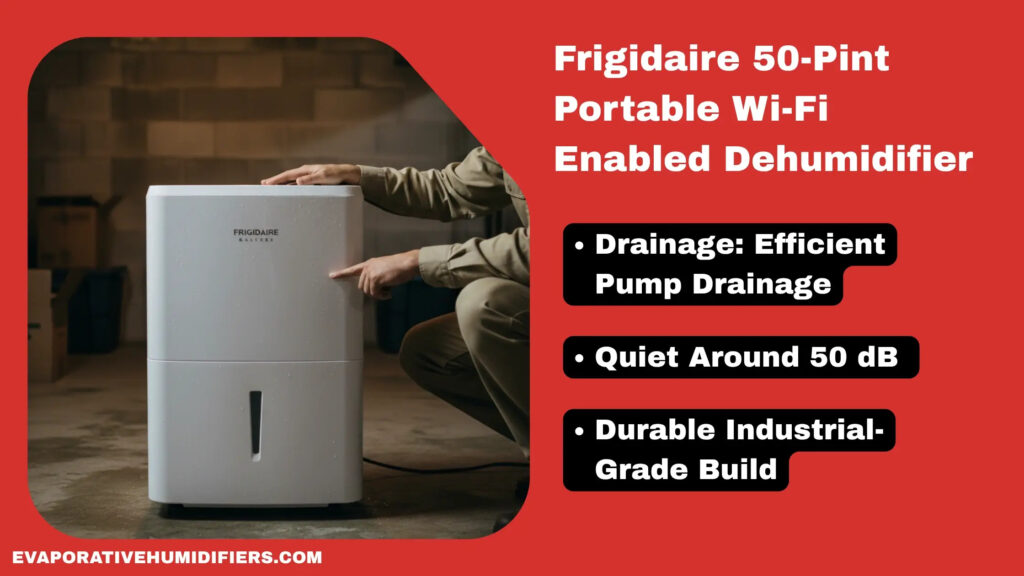 Frigidaire 50-Pint Portable Wi-Fi Enabled Dehumidifier - tested by evaporativehumidifiers.com